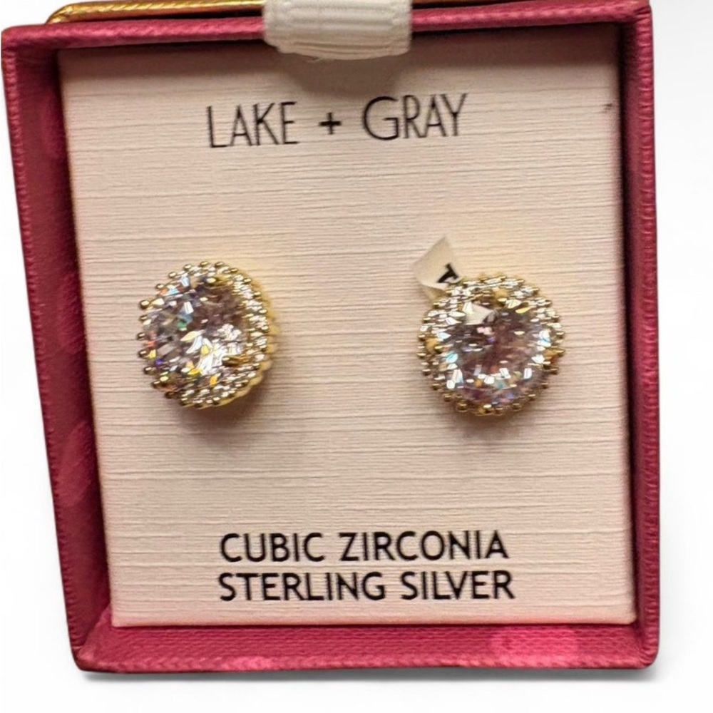 Gold and Silver Cubic Zirconia Earrings